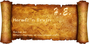 Hermán Ervin névjegykártya
