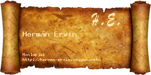Hermán Ervin névjegykártya