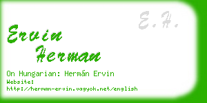 ervin herman business card